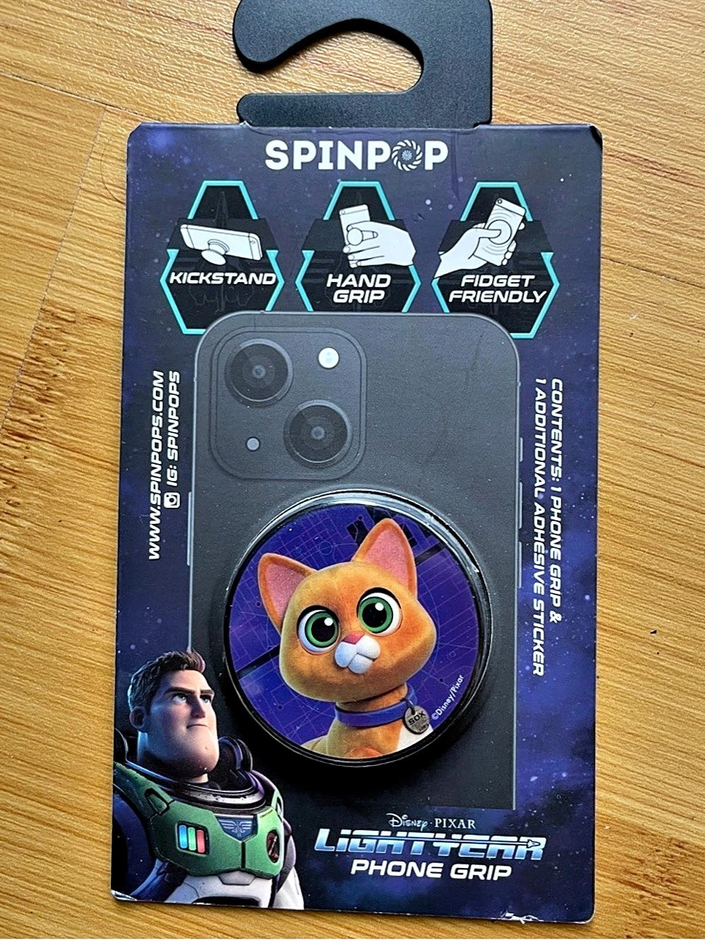 SpinPop Disney Pixar Lightyear Phone Grip Phone Grip Black & Purple NWT